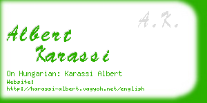 albert karassi business card